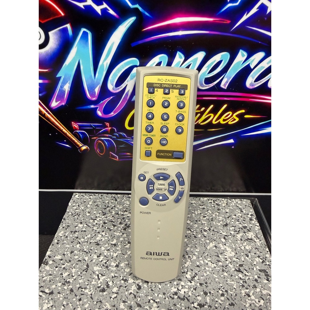 Aiwa RC-ZAS02 Remote Control Unit Gray Gold for Audio Systems Tested